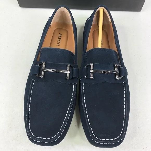 Alfani Jamesnvy Navy Bit Loafer Shoes - Picture 5 of 10